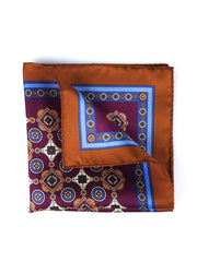 Fazzoletto da taschino vinaccia in pura seta stampata MAFFEI