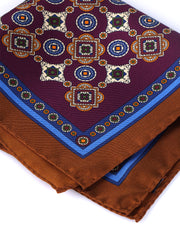 Fazzoletto da taschino vinaccia in pura seta stampata MAFFEI