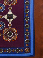 Fazzoletto da taschino vinaccia in pura seta stampata MAFFEI