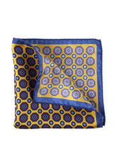NINETTA Yellow Printed Silk Pocket Square