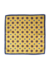 Fazzoletto da taschino giallo in pura seta stampata ALMA