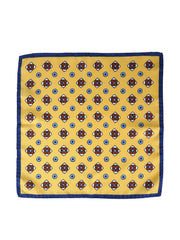 Fazzoletto da taschino giallo in pura seta stampata ALMA