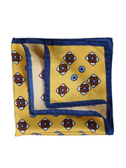Fazzoletto da taschino giallo in pura seta stampata ALMA