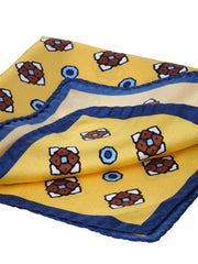 Fazzoletto da taschino giallo in pura seta stampata ALMA