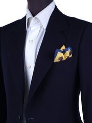 Fazzoletto da taschino giallo in pura seta stampata ALMA