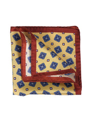 Fazzoletto da taschino giallo in pura seta stampata ELIA