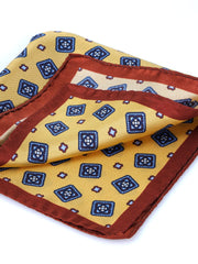 Fazzoletto da taschino giallo in pura seta stampata ELIA