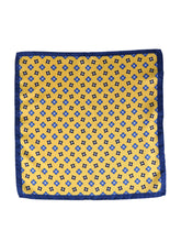 Fazzoletto da taschino giallo in pura seta stampata ENEA