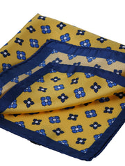 Fazzoletto da taschino giallo in pura seta stampata ENEA