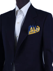 Fazzoletto da taschino giallo in pura seta stampata ENEA