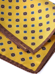 Fazzoletto da taschino giallo in pura seta stampata KARMA