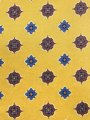 Fazzoletto da taschino giallo in pura seta stampata KARMA