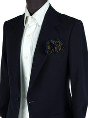 Fazzoletto da taschino blu in lana e cashmere SAMBA