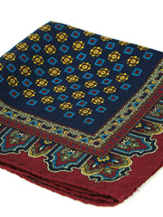 Fazzoletto da taschino blu in lana e cashmere DONATELLA