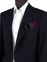 Fazzoletto da taschino blu in lana e cashmere DONATELLA