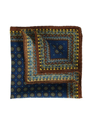 Fazzoletto da taschino blu in lana e cashmere BRITANY