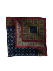 Fazzoletto da taschino blu in lana e cashmere ANGELA