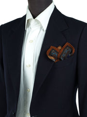 Fazzoletto da taschino blu in lana e cashmere NICOLA