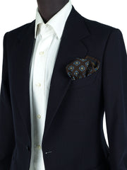 Fazzoletto da taschino marrone in lana e cashmere SAMBA