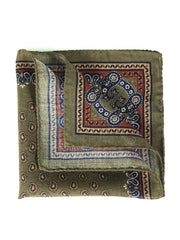 PABLITO Green Wool and Cashmere Pocket Square
