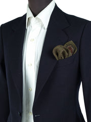 PABLITO Green Wool and Cashmere Pocket Square