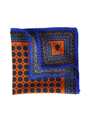 BRITANY Orange Wool and Cashmere Pocket Square