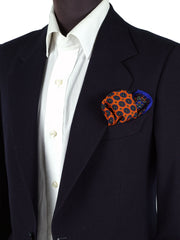 BRITANY Orange Wool and Cashmere Pocket Square