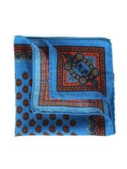 PABLITO Teal Wool and Cashmere Pocket Square