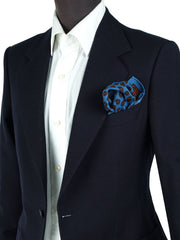 Fazzoletto da taschino ottanio in lana e cashmere PABLITO