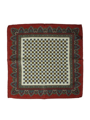 Fazzoletto da taschino avorio/ruggine in lana e cashmere DONATELLA