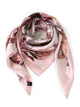 Foulard 90x90cm in seta stampa Beige Pollen