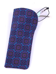 Portaocchiali blu avion in seta madder