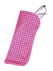 Porta occhiali in seta stampata Corallo