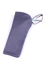 Portaocchiali grigio in seta jacquard