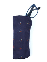 Portaocchiali blu in seta jacquard SIGARO