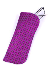 Portaocchiali fucsia in seta stampata inglese