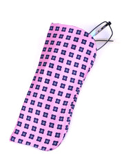 Portaocchiali rosa in seta stampata inglese