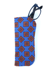 Portaocchiali celeste in seta madder ROMOLO