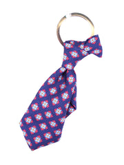 BLUE tie keychain in pure luxury silk with steel ring