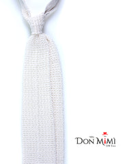 Cravatta tricot in seta PROCIDA con punta a V Bianco caldo