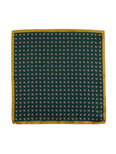 Fazzoletto da taschino verde in seta stampata REED