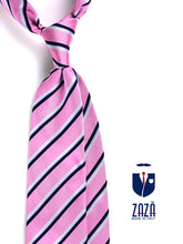 Cravatta 3 pieghe RINA in seta tessuta rosa