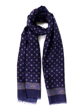 Sciarpa blu navy doppiata in seta\Modal ROBERT