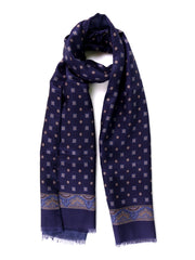 Sciarpa blu navy doppiata in seta\Modal ROBERT