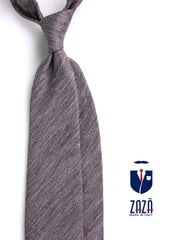 Cravatta 3 pieghe ROCCIA seta lino marrone