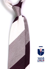 Cravatta 3 pieghe ROCKY in seta jacquard Bordeaux