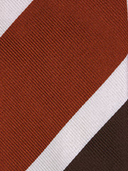 Cravatta 3 pieghe RUE in seta jacquard Marrone