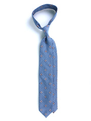 SABRY skyblue jacquard silk 3 Fold necktie