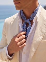 Foulard SAME celeste in seta stampata