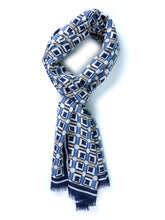 Sciarpa blu avion in cotone PAIGE